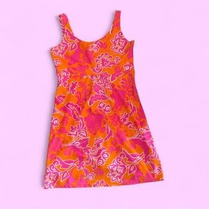 Jude Connally Orange and Pink Floral Dress with Pockets!